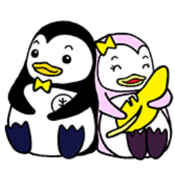 画像：更正ペンギンのホゴちゃん（左）とサラちゃん（右）