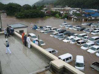 平成２１年７月洪水（那珂川町役場）被害状況の写真