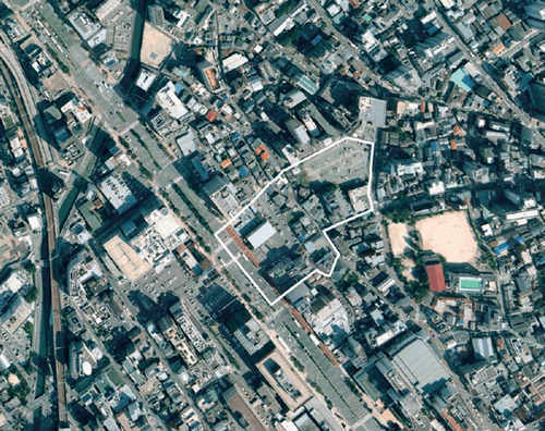 渡辺通駅北地区の航空写真