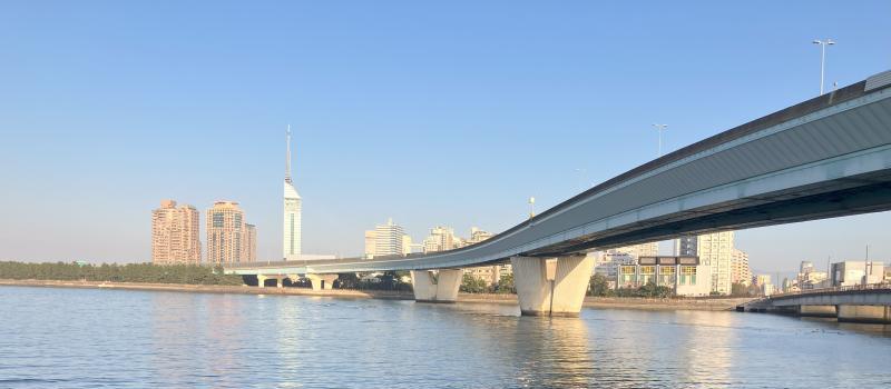 海側から福岡タワー方面を見た写真