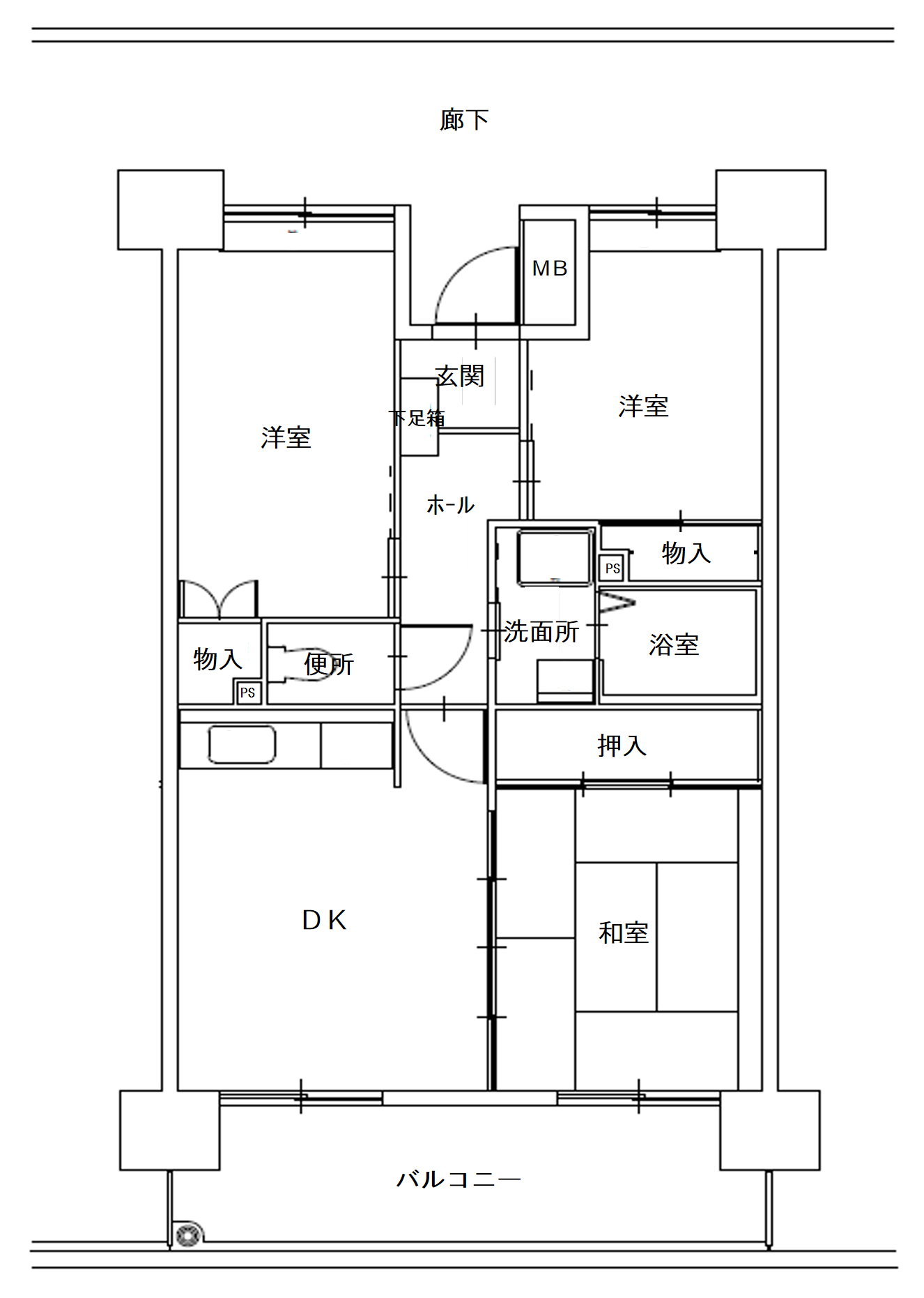 市営千代六丁目西住宅間取図