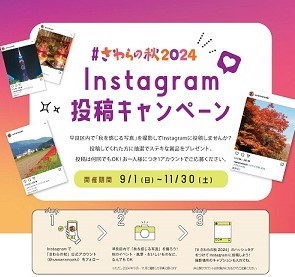 インスタグラム投稿キャンペーンチラシ画像。詳細を次に記載。
