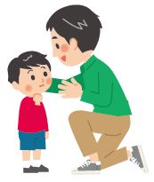 子どもの話を丁寧に聴いているイラスト