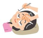 まつ毛エクステンションの施術イラスト