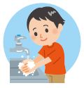 せっけんで手を洗うイラスト