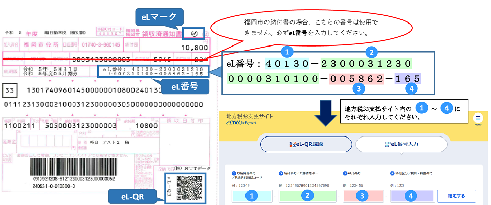 納付書の見本
