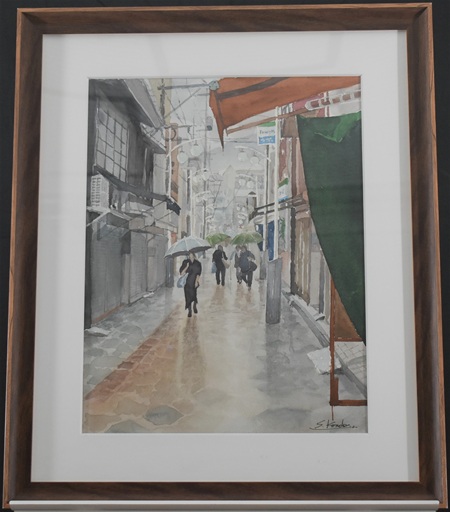 近藤　晋一「雨の長崎の路地」