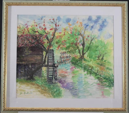 福井　茂「水車風景」