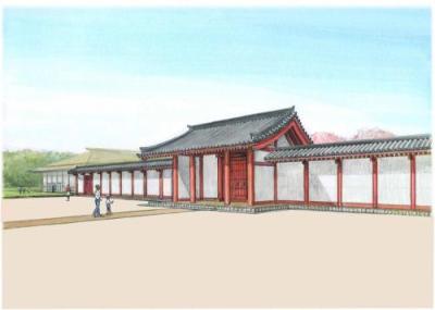 令和8年10月に公開予定の鴻臚館北館東門完成予想図