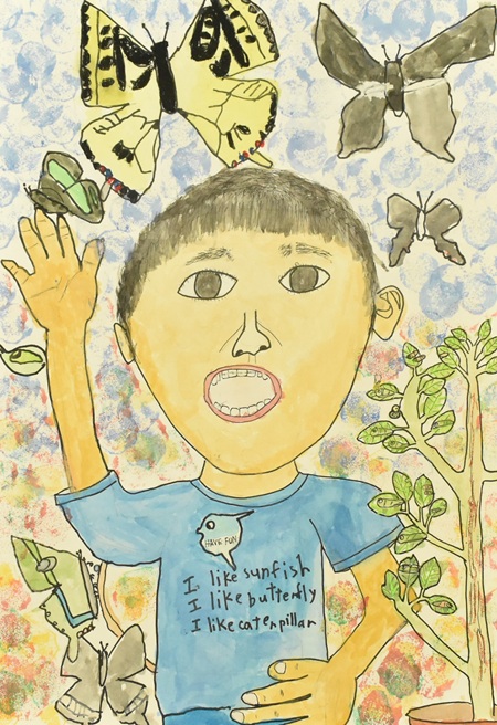 優秀賞永樂　結斗「ベランダにきたアゲハチョウ」