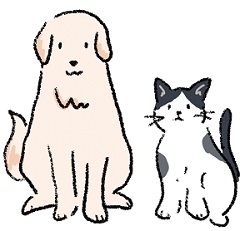 犬と猫のイラスト