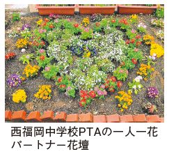 西福岡中学校PTAの一人一花パートナー花壇写真