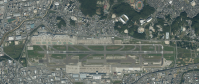 福岡空港の垂直写真