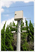 電柱に設置されている監視カメラの画像
