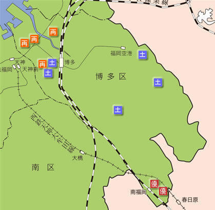 博多区の地図