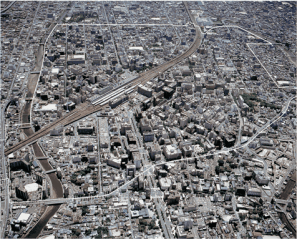 博多駅周辺の航空写真