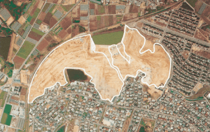 土地区画整理事業区域の航空写真