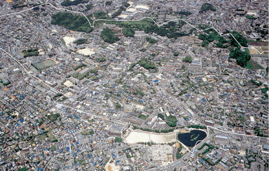 寺塚地区の航空写真