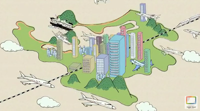 動画「スタートアップ都市・福岡　ビジネスの生まれるまちに」の一場面（動画）