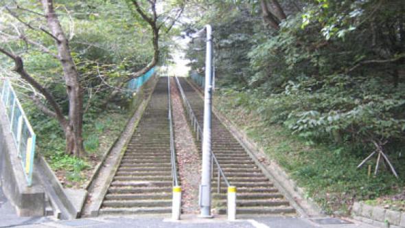 鴻巣山遊歩道に続く階段