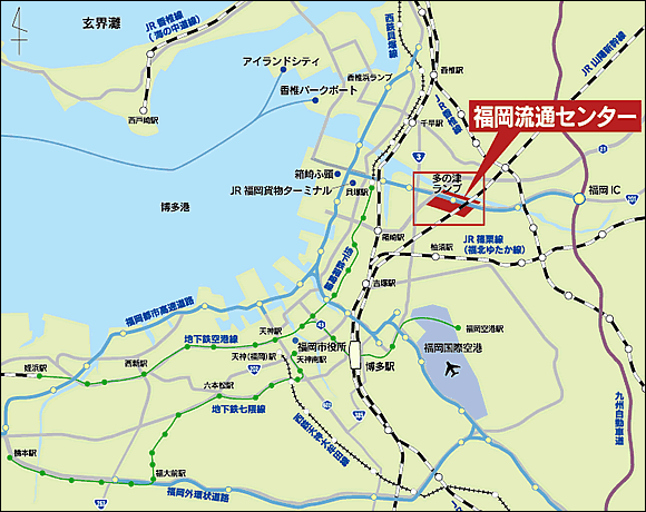 画像:福岡流通センターの周辺図