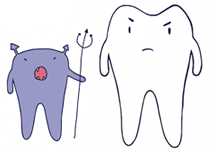 歯と虫歯のイラスト