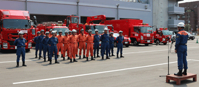 2018年7月24日（火曜日）に行われた緊急消防援助隊出発式の写真
