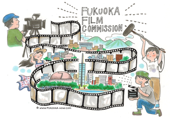 博多の豆知識「映画やドラマの中に現れる福岡」のイラスト
