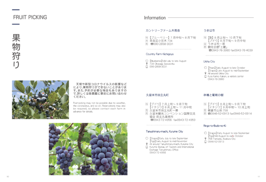 福岡市情報プラザ通信2021年夏号の「果物狩り」紙面の画像