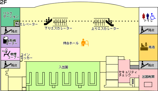 博多港国際ターミナル2階のレイアウト図