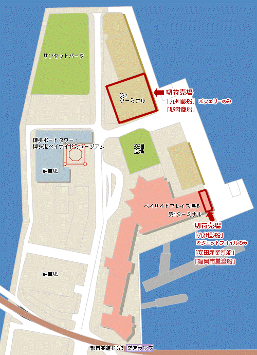 博多ふ頭のイメージ地図