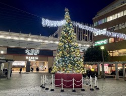 西鉄大橋駅前のクリスマスツリー（令和4年12月撮影）