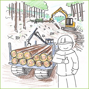 計画的・持続的な林業経営のイメージイラスト