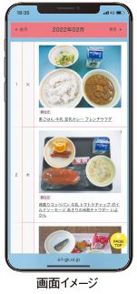 福岡市学校給食公社ホームページの献立の画面イメージ写真