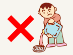 下水管にガソリン等を流しているイラスト画像。大きなバツ印が付いている。
