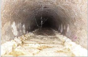 下水道管内へ流出した油脂の写真