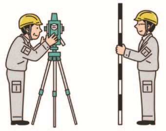 用地の測量のイラスト