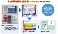 地下鉄券売機の画像。詳細は上記記載。