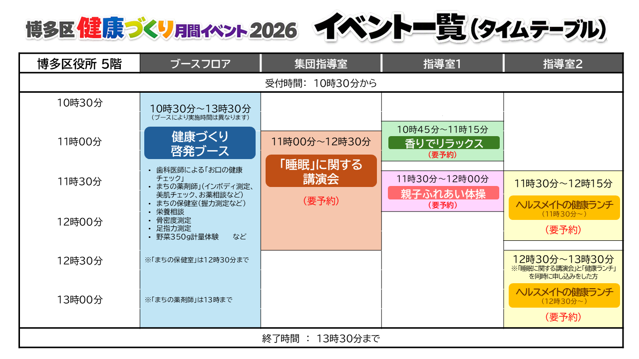 イベント一覧（タイムテーブル）
