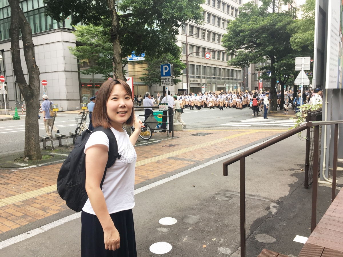 女子小学生ふんどし山笠祭り 