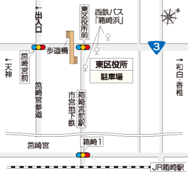 東区区役所周辺の地図画像