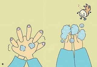 紙芝居8ページ目正しい手洗いの仕方の画像