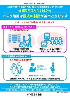 マスクの着用の考え方見直しチラシ