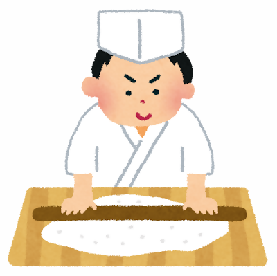 そば打ちのイラスト