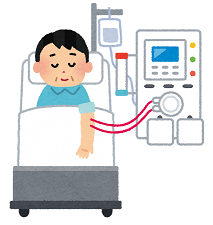 血液透析を受けている人のイメージイラスト