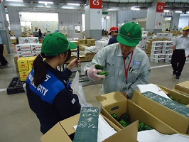 青果市場係のしごとの様子