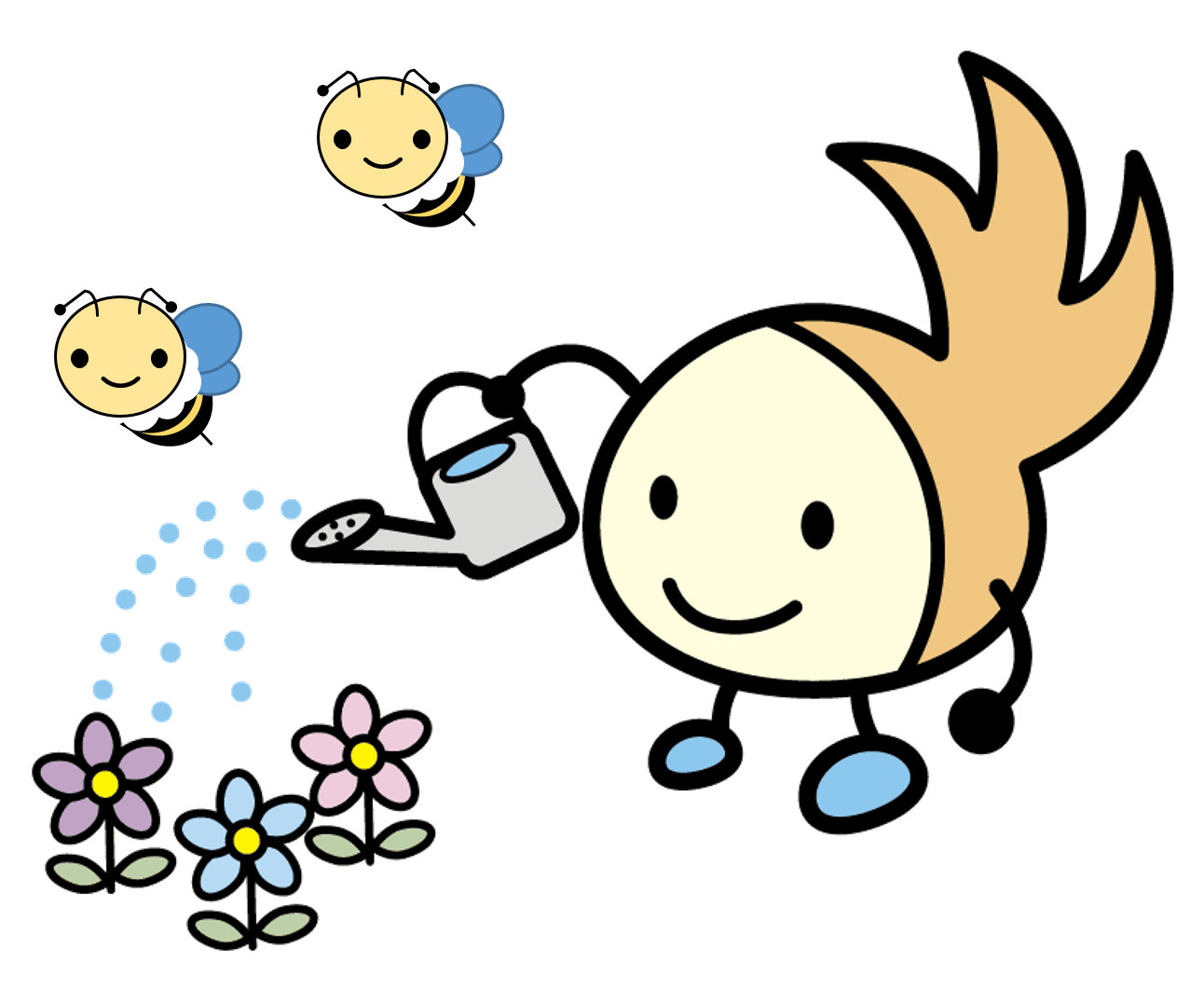 ニッコりんとニホンミツバチのイラスト