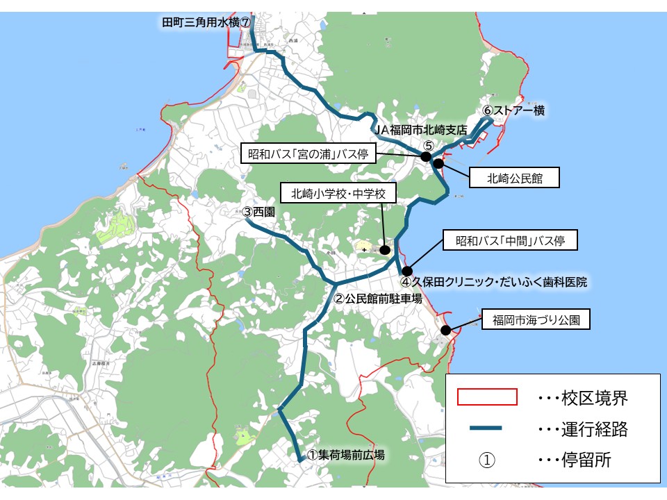 運行ルートのマップ。詳細は次に記載。