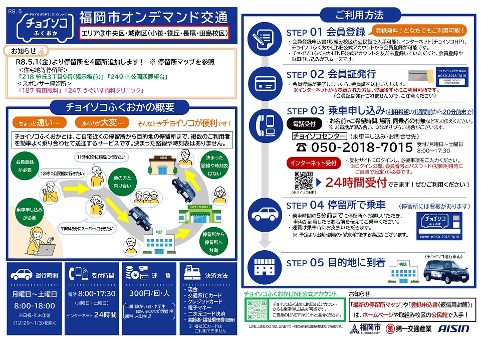 エリア3中央区・城南区の利用促進チラシ