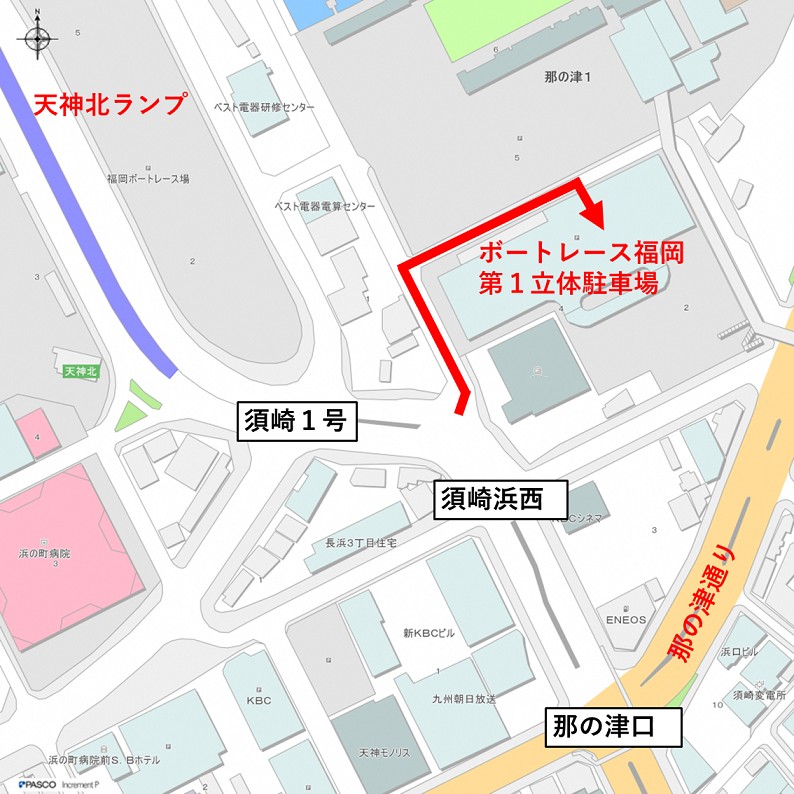 ボートレース第１立体駐車場案内図